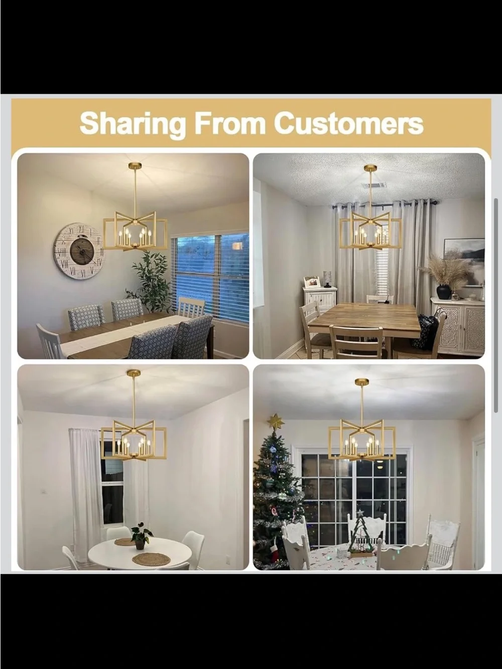 25”-61” Adjustable Gold Chandelier - Modern Light Fixture - New in Box